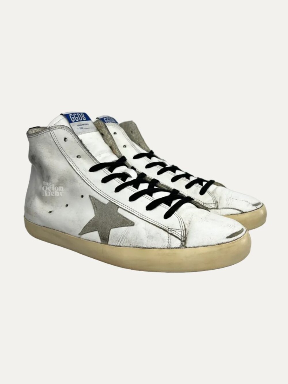 Size 43 Vintage Golden Goose Francy Sneaker White/Grey Star G35MS591C Pre-Owned
